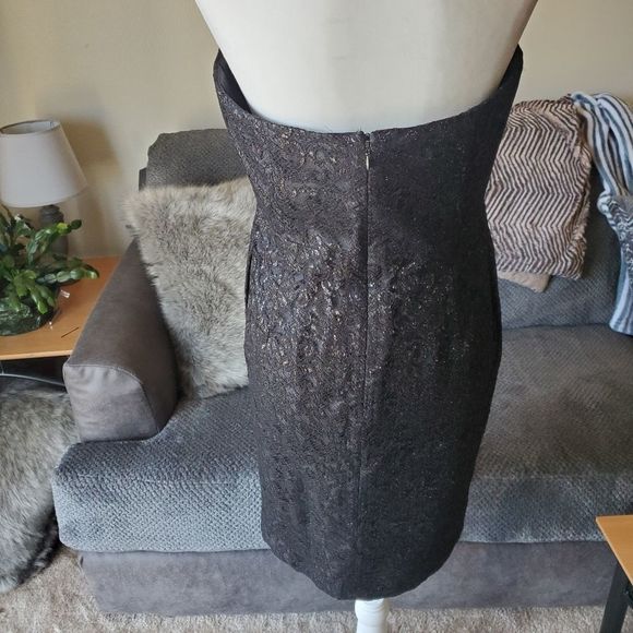 J Crew black lace sparkle strapless dress - Picture 8 of 13